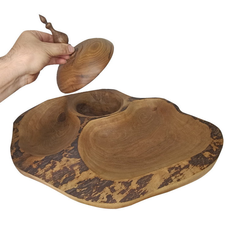 اردو خوری مدل روستیک گردو طرح سه خانه درب دار کد Od-6040