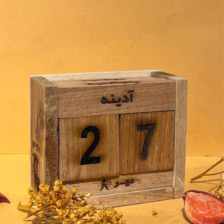 تقویم رومیزی گوراب چوب مدل چوبی کد4001